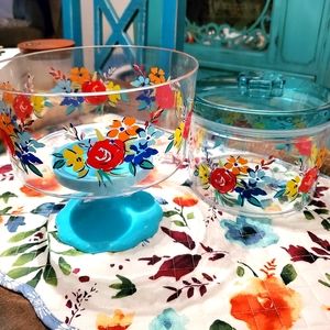 Pioneer Woman Dessert Bowl & Cookie Container